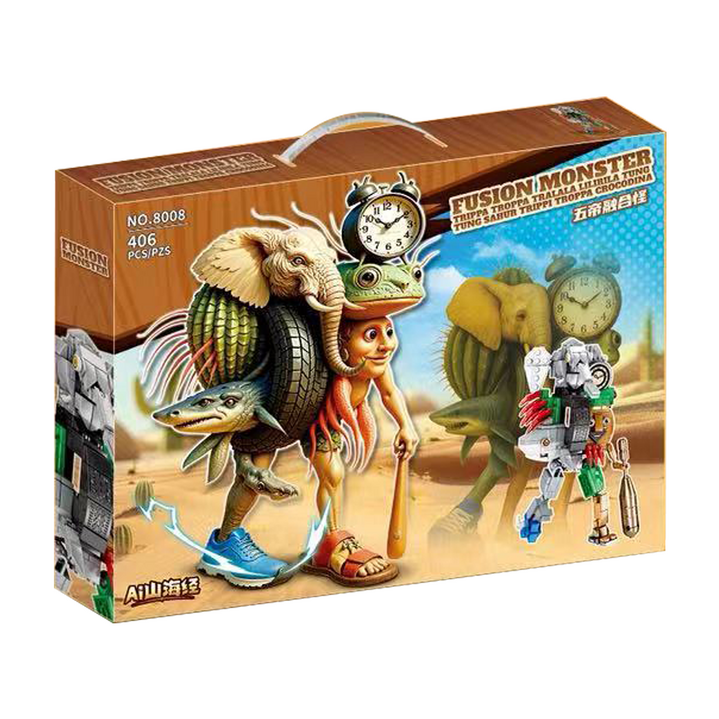 대용량 대형 레고 호환 블럭 이탈리안 브레인롯 합체 시리즈 선물박스포장 최다구성, 1개