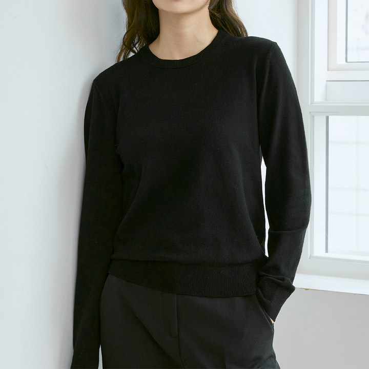 210에디트 남녀공용 캐시미어 블렌디드 라운드넥 니트 ZZ5SW010