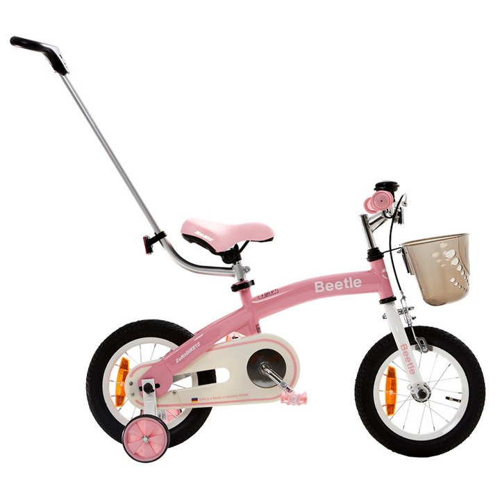 유아네발자전거 조코 비틀 12 유아동 체인 자전거 미조립, Pink + White, 91cm