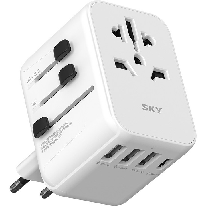SKY 필 17W 여행용 올인원 해외 멀티플러그 4포트 어댑터