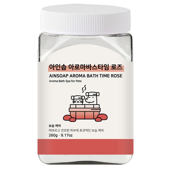 아인솝 아로마 바스타임 탄산 스파 로즈 + 전용 스푼, 260g, 1세트