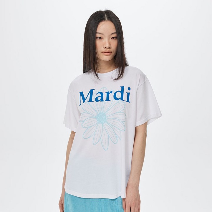 마르디메크르디 여성용 FLOWERMARDI DUO 면 티셔츠