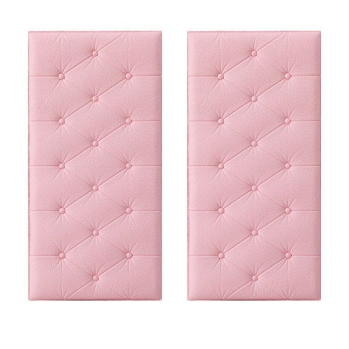 로이어 인테리어 방수 범퍼 가드 보호 쿠션 벽매트, 핑크, 2개