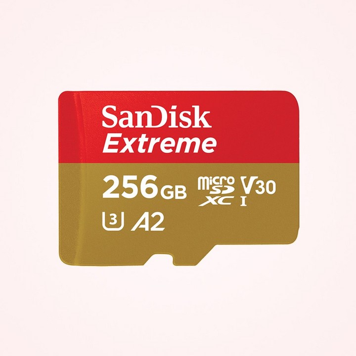 샌디스크 마이크로SD 카드 MicroSDXC Class10 Extreme UHS-I U3 V30 A2, 256GB
