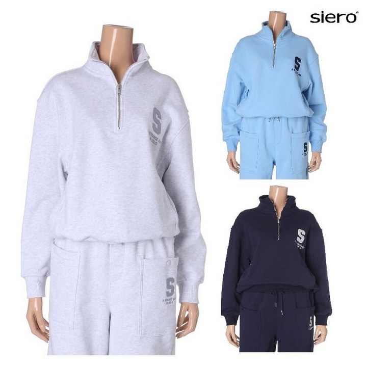 TSF782 SET S자수 반집업 하이넥 루즈핏 맨투맨 티셔츠 SJ1TSF712 TSF782 SET S자수 반집업 하이넥 루즈핏 맨투맨 티셔츠 SJ1TSF712