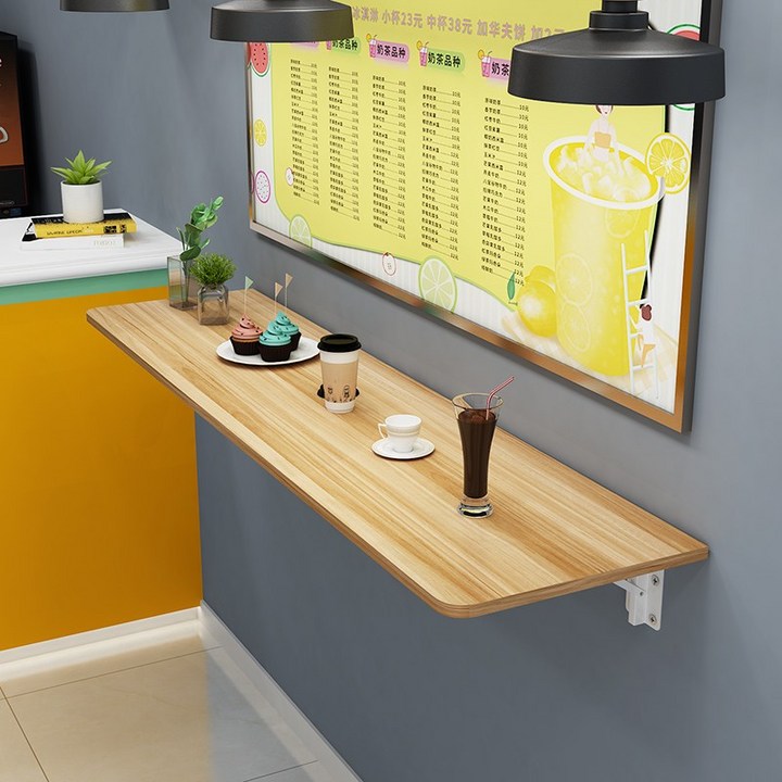 벽걸이테이블 벽걸이 벽고정테이블 접는 식탁겸책상 원룸 투룸 자취방 꾸미기 사이즈 5종 3색, 옵션2 - 100 × 40_화이트