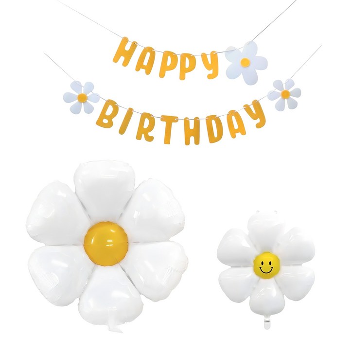 미미파티 데이지 플라워 꽃 풍선 생일 가랜드 2종 세트 미미파티 데이지 플라워 꽃 풍선 생일 가랜드 2종 세트