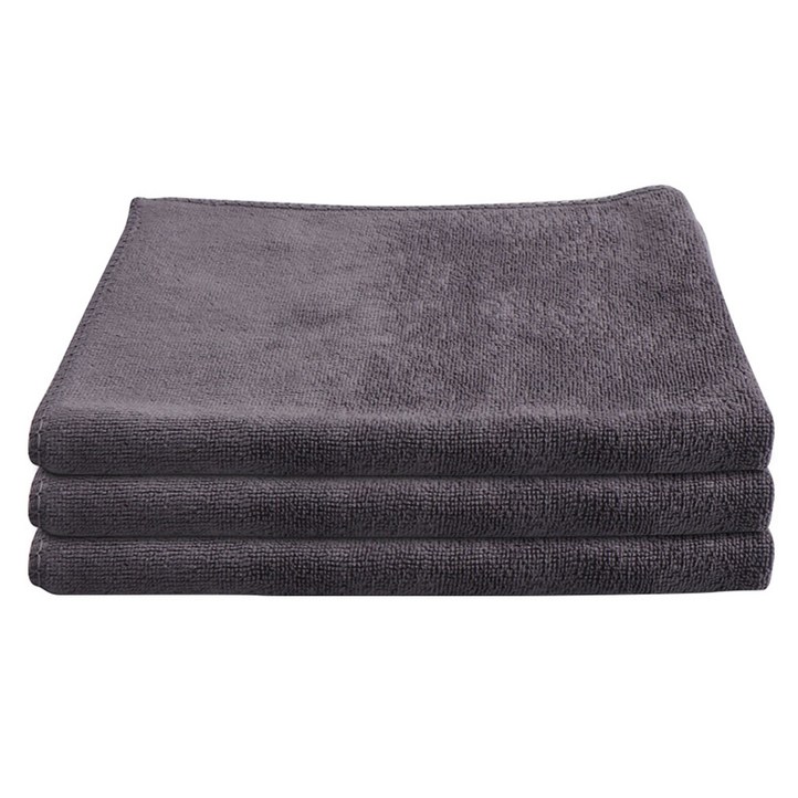 차싹 초극세사 차량용 세차타월 소형 30 x 40 cm, 그레이, 3개