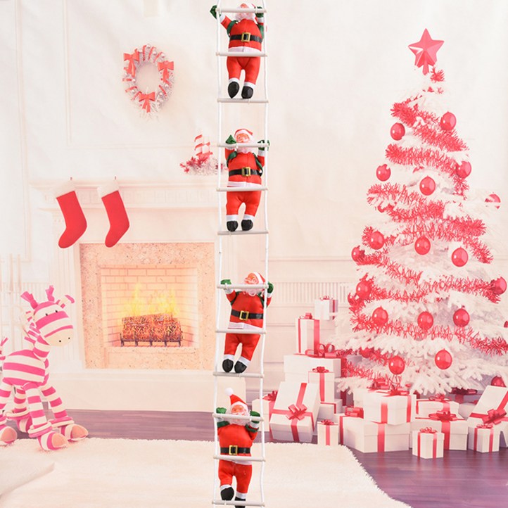 크리스마스 장식 사다리 타는 산타 인테리어 장식, 혼합 색상