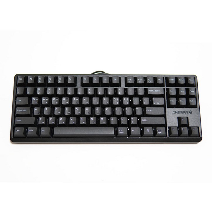 CHERRY 기계식 유선 텐키리스 키보드, 블랙, G803000S TKL, 갈축 CHERRY 기계식 유선 텐키리스 키보드, 블랙, G803000S TKL, 갈축