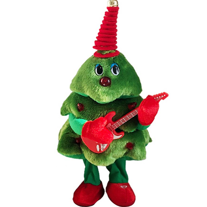 다다랜드 캐롤나오는 춤추는 크리스마스 기타 트리 인형, 38cm, 트리