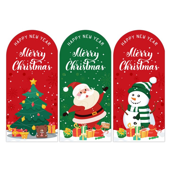 코쿠리 메리크리스마스 선물포장 데코 스티커 3종 x 50p 세트 5W0891
