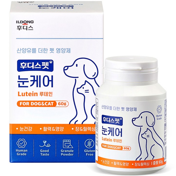 일동후디스 반려동물 후디스펫 눈케어 루테인 산양유 60g, 군고구마맛, 1개, 눈물 개선눈건강 일동후디스 반려동물 후디스펫 눈케어 루테인 산양유 60g, 군고구마맛, 1개, 눈물 개선눈건강
