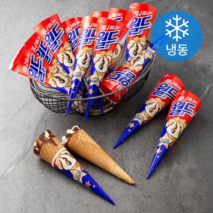 롯데웰푸드 월드콘 바닐라 아이스크림 냉동, 160ml, 1개입, 24개