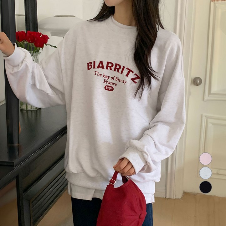 아피나르 자수 그래픽 스웻셔츠 Biarritz 아피나르 자수 그래픽 스웻셔츠 Biarritz