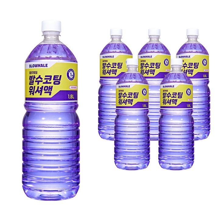 블로웨일 발수코팅 워셔액, 1.8L, 6개 블로웨일 발수코팅 워셔액, 1.8L, 6개
