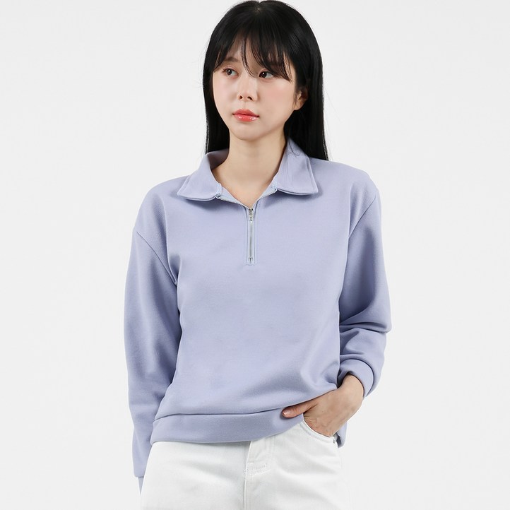 엘쏘 반집업 카라 루즈핏 긴팔 맨투맨 티셔츠