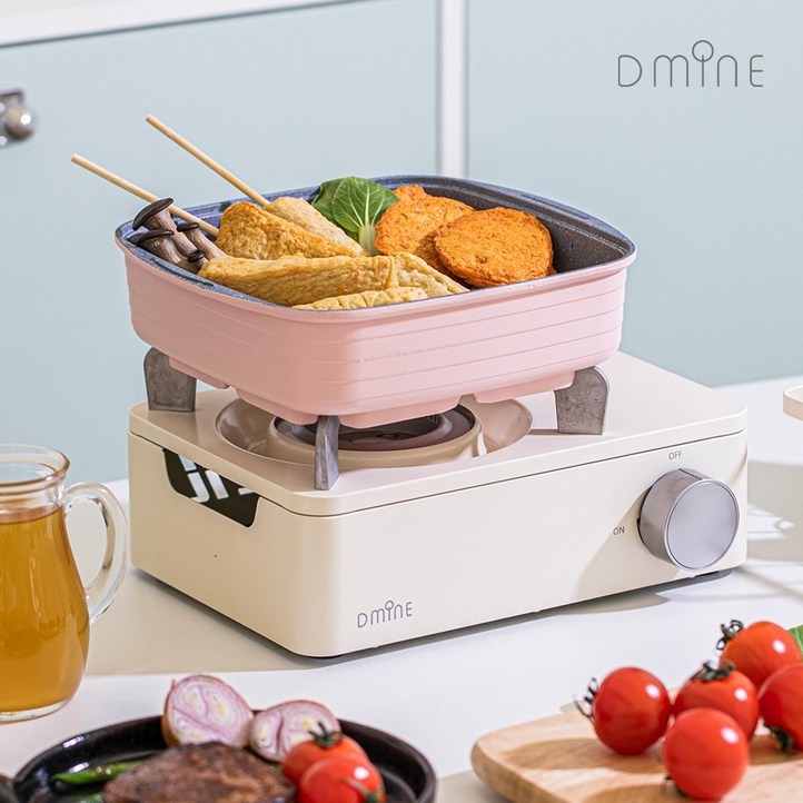 디마인 감성 스토브 캠핑 미니 가스버너 휴대용 GRASTOVE 전용가방포함, 크림, 1개