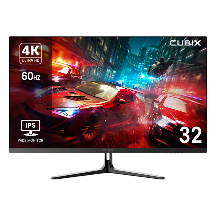 큐빅스 IPS 패널 81.28cm 32인치 컴퓨터 모니터 4K UHD 고해상도 내장스피커 게이밍 사무용 CX320U60 벽걸이 모니터암 사용가능