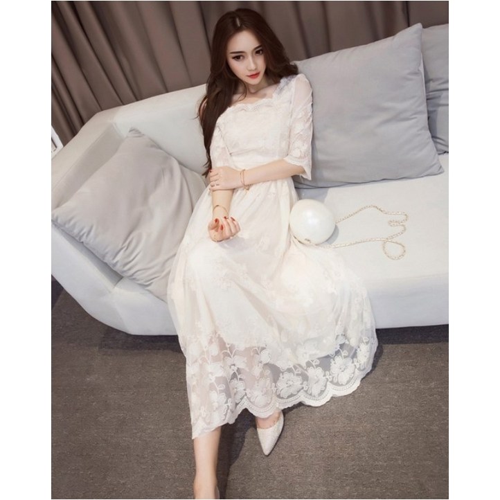 매일 2부드레스 셀프웨딩 20대 여성 하객룩 레이스 롱 원피스