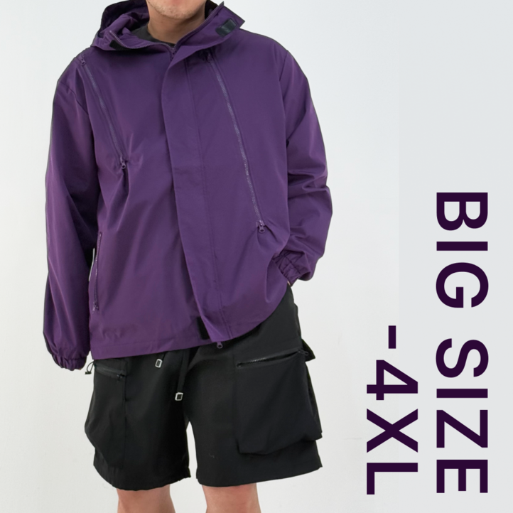 이중지퍼4XL블루제이 빅사이즈 후드 바람막이