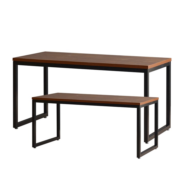 미코퍼니처 업소용 빅사이즈 카페 독서실 멀바우 테이블 1800  벤치 1600 1개 세트 6인용 식탁, 멀바우예약배송, 6인용