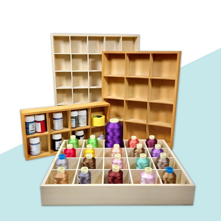 원목 수납함 칸막이 정리함 다용도 수납박스 약통보관함, 1개, 커피 20칸