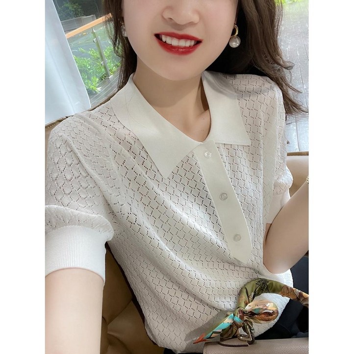 Teresa 여성 골프웨어 골프티 골프 반팔 티셔츠 화이트 냉감 반팔 티셔츠 카라 피켓 골프 반팔 티셔츠 기능성 티셔츠