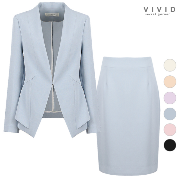 VIVID SG VIVID SET 여성 파스텔 정장자켓스커트 세트