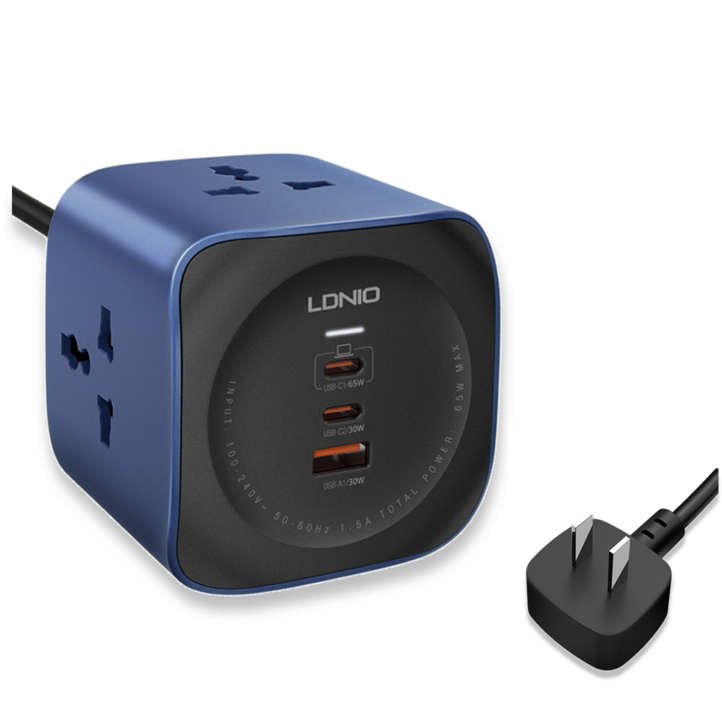 루루미 파워 큐브 미국 일본 여행용 멀티탭 어댑터 고속충전 65w, 1개