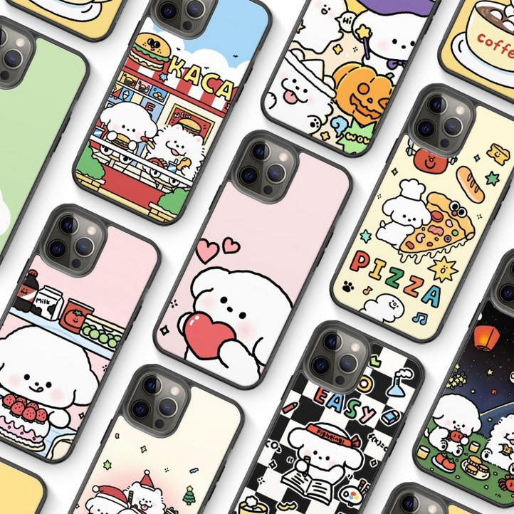 전기종 귀여운 푸들 강아지 케이스 키즈폰 ATM130 X커버5 버디3 A15 A23 A24 A32 A34 A35 S23FE