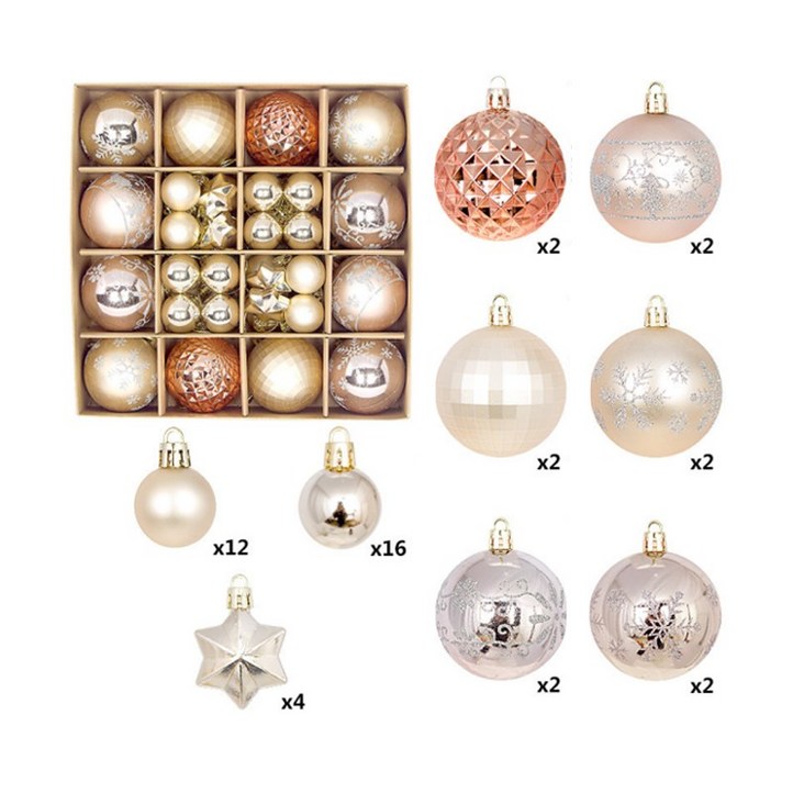 maomaodian크리스마스 트리 장식볼 세트 오너먼트 개 KESDGQ11, 1세트, 모델 C사이즈