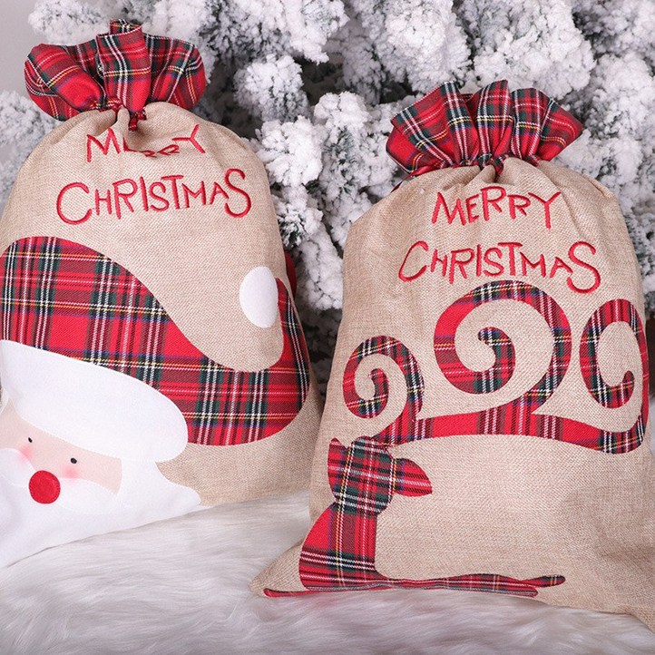크리스마스 장식 산타 루돌프 린네트 선물 주머니 대형 사탕 봉투, 루돌프