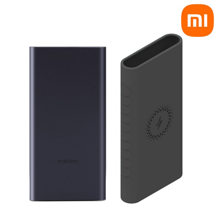 샤오미보조배터리 신형 7세대 10000mAh+제이팀 실리콘케이스 PB100DZM 고속충전 삼성 갤럭시 아이폰