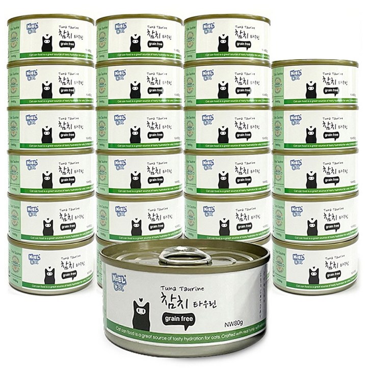 노엘캣 참치 타우린 80g 24개 고양이캔 습식사료 캔 길고양이 간식 통조림 고양이밥 고양이먹이, 24개, 80g, 참치 타우린