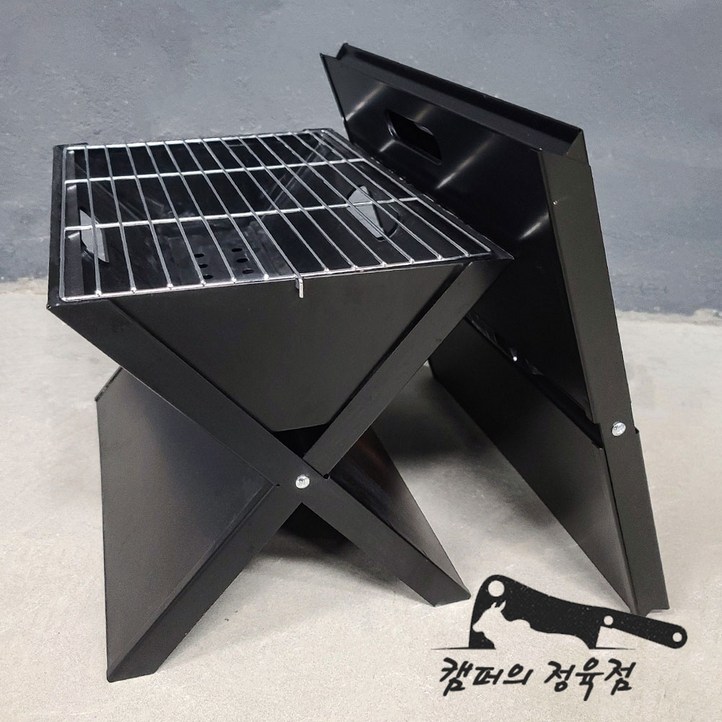 아이언백 (접이식 경량 캠핑화로) 바베큐 캠핑용 그릴 화로대 화롯대 숯받침대 장작 구이판, 1개