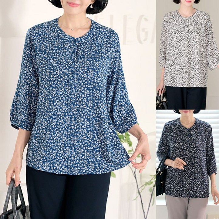 로즈맘 도준잔꽃차이나아사면블라우스