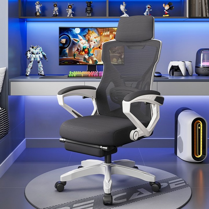 Homey Nest 컴퓨터의자 사무용 사무실 공부용 각도 조절 승강 가능 발받침대 HNOC808, 블랙