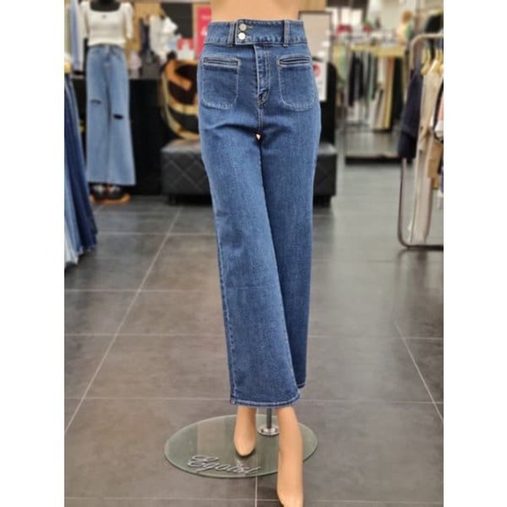 에고이스트 레터링포인트데님팬츠EP3DP260마일드인디고