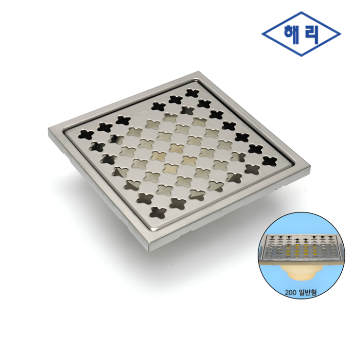 스텐 해리육가 200x200 50 65 75 100mm 대형 바닥육가 욕실유가 배수구 트랩
