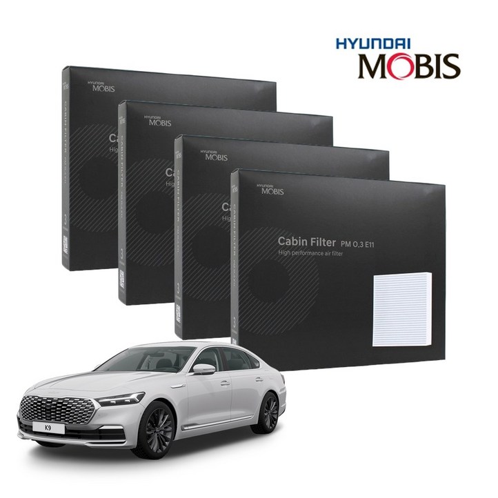 현대모비스 정품 프리미엄 에어컨필터 2년분 4개입 2012년2018년식 적용 K3 전용