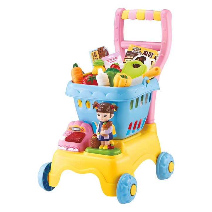 콩순이 야채를 싹둑 쇼핑카트 마트놀이