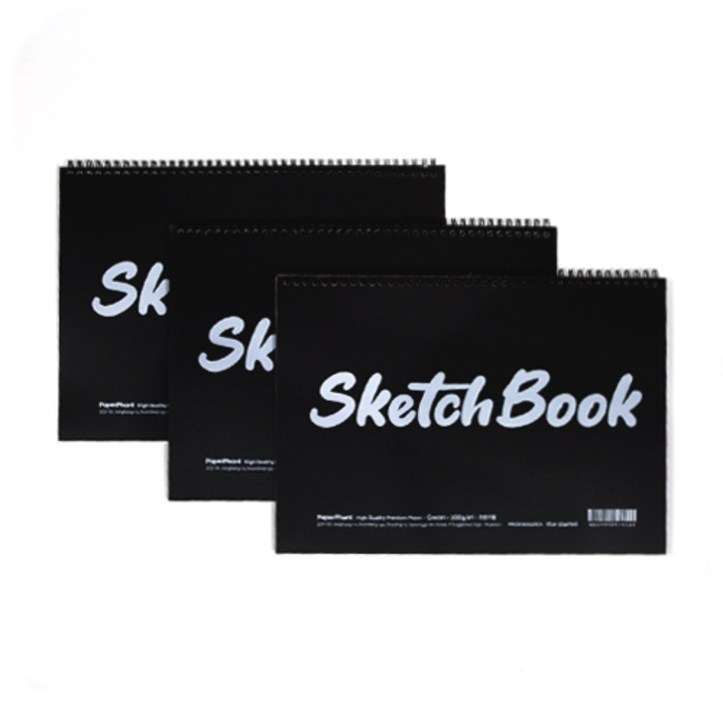 PaperPhant 미색 프리미엄지 (200g) 스케치북 3권 세트 (Cream), 40페이지 (총 120페이지)