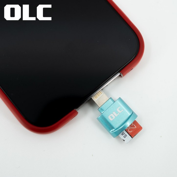 OLC CR1 마이크로 SD카드 리더기 애플 아이폰 갤럭시, 그레이, 아이폰 라이트닝용