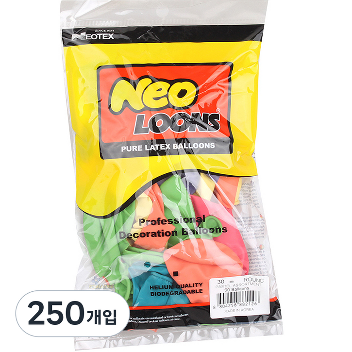 네오룬스 30cm 라운드풍선 50p, 파스텔 혼합, 5개 네오룬스 30cm 라운드풍선 50p, 파스텔 혼합, 5개