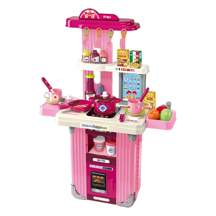 애들랜드 주니토니 노래하는 주방놀이 캐리어 세트, 혼합색상, 1개