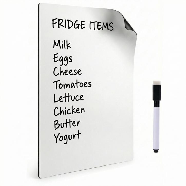 쿠말 냉장고 메모 화이트보드 자석형, 1개, 화이트, 고무자석