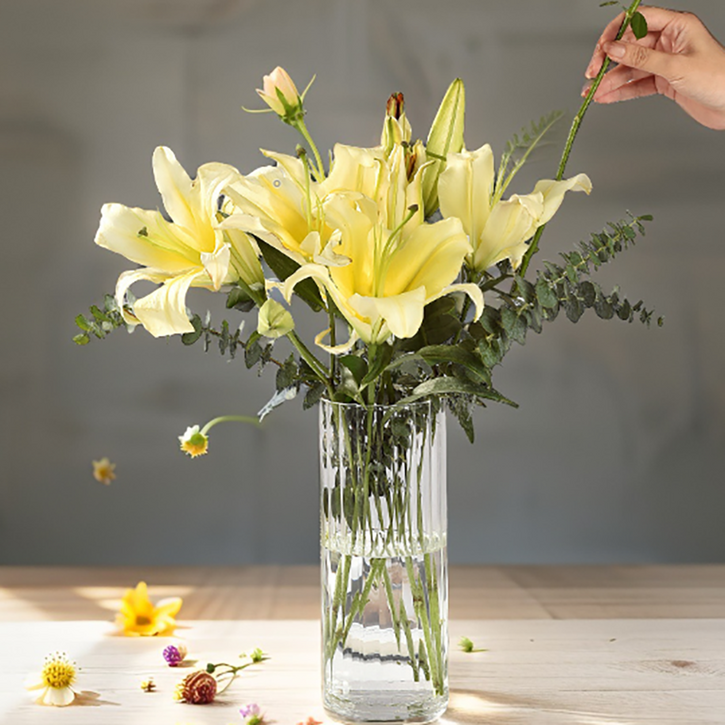 조인메이드 안깨지는 아크릴 줄무늬 꽃병