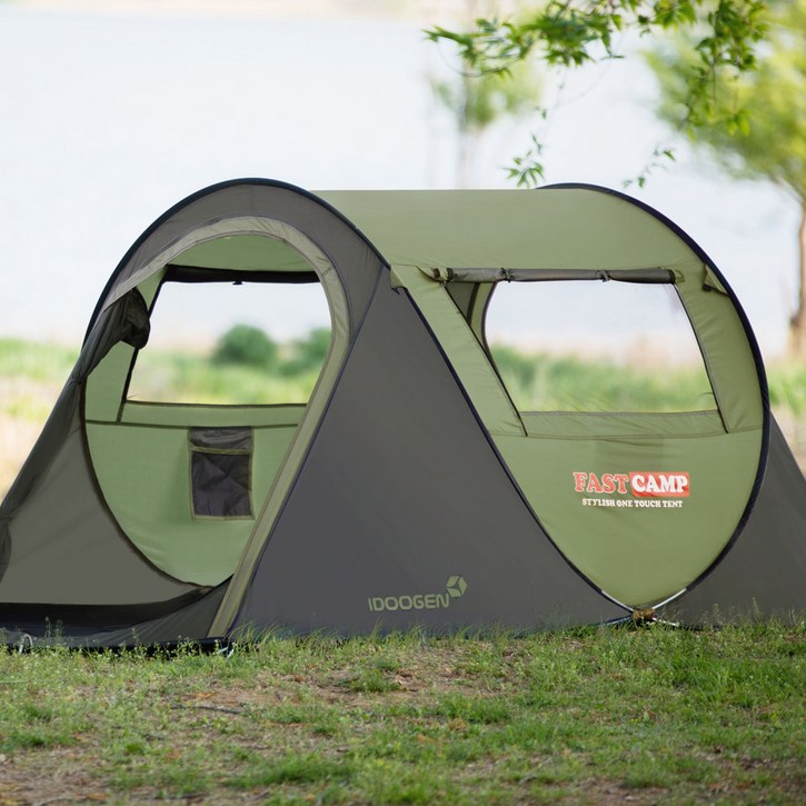 패스트캠프 베이직3 원터치 텐트, 올리브그린, 3~4인용 1