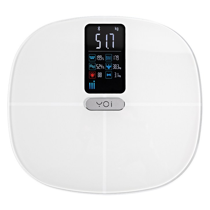 요아이 스마트 체성분 확인바디 체중계 4점식 대화면 액정, YSS201FWH, 화이트